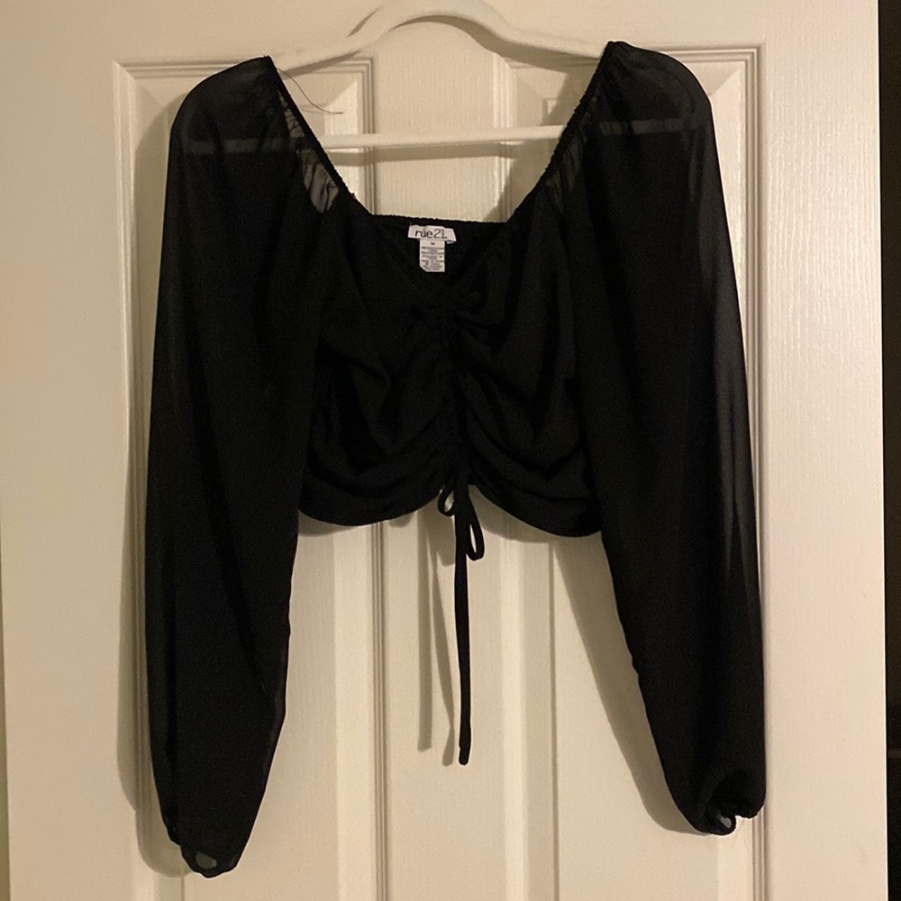 Adorable Rue21 sheer pull string blouse